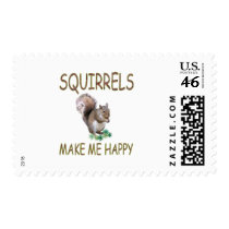 Squirrels Make Me Happy Postage
