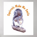 Squirrels Make Me Smile Poster