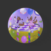 Squirrels on Cake buttons