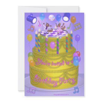 Squirrels on Cake invitation
