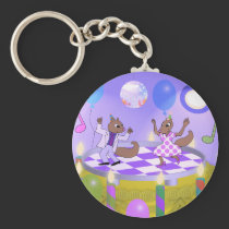Squirrels on Cake keychains