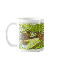 Squirrels peering - Mug by GardenDelightsArts Squirrels peering - Mug