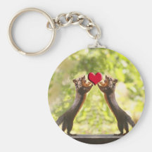 Squirrels with Heart Keychain