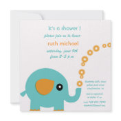 Squirting elephant - baby shower invites