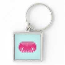 Squishies Pink Bloop Premium Square Keychain