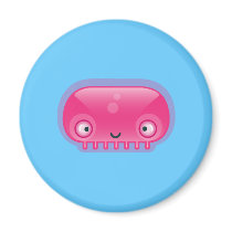 Squishies Pink Bloop Round Magnet