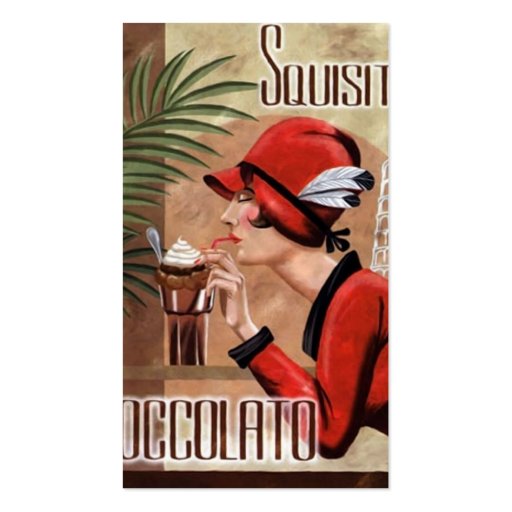 Squisito Cioccolato Italian Chocolate Woman in Red Business Cards (back side)