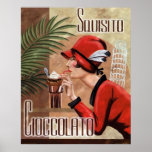 Squisito Cioccolato Italian Chocolate Woman in Red Poster