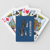 SR71 Blackbird Recon Plane Flying In Clouds Poker Cards