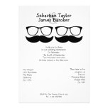 Sr. y Sr. Mustache y el casarse de los vidrios Invitación Personalizada