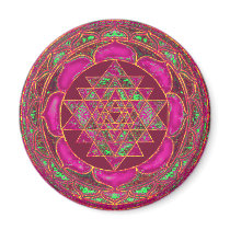 Sri Lakshmi Yantra Mandala Fridge Magnet