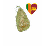 Sri Lanka Flag Heart Map Fitted AA T-Shirt