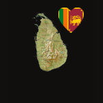 Sri Lanka Flag Heart Map Fitted AA T-Shirt