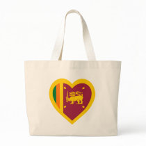 Sri Lanka Flag Heart Canvas Bag