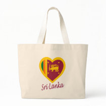 Sri Lanka Flag Heart Tote Bags