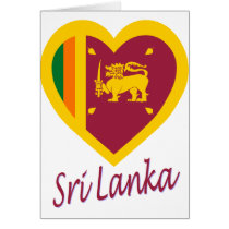 Sri Lanka Flag Heart Greeting Cards