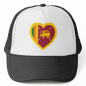 Sri Lanka Flag Heart hats