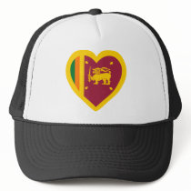Sri Lanka Flag Heart hats