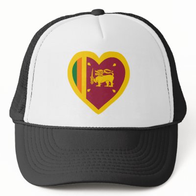 Sri Lanka Flag Heart Hat by