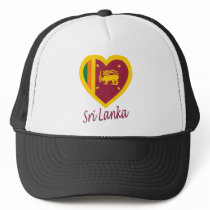 Sri Lanka Flag Heart Mesh Hats