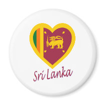 Sri Lanka Flag Heart Magnet