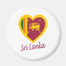 Sri Lanka Flag Heart Magnet