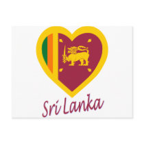 Sri Lanka Flag Heart postcards