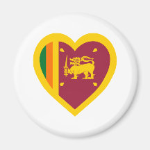 Sri Lanka Flag Heart Refrigerator Magnet