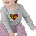 Sri Lanka Flag Heart T-Shirt