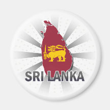 Sri Lanka Flag Map 2.0 Fridge Magnet