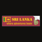 Sri Lanka Flag Map Text Bumper Sticker