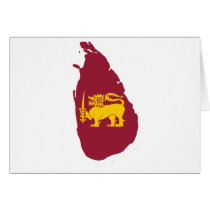 Sri Lanka flag map Greeting Cards