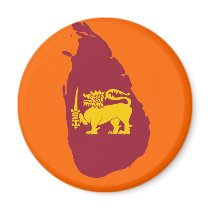 Sri Lanka flag map Magnets