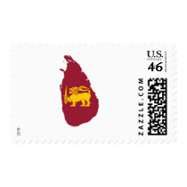 Sri Lanka flag map postage