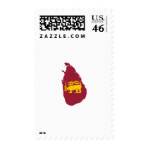 Sri Lanka flag map postage