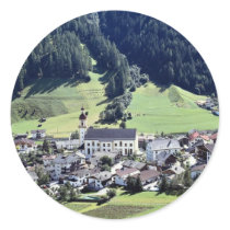 Srubairal village, Neustift, Tyrol, Austria in Eur Round Sticker