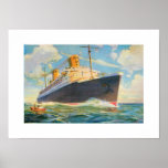 SS Bremen at Sea posters
