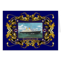 SS Constitution Vintage Ocean Liner Greeting Cards