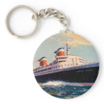 ss United States at Sea Key Chain