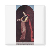 St. Agatha,  By Zurbarán Francisco De Magnets