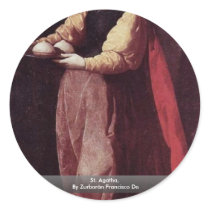 St. Agatha,  By Zurbarán Francisco De Sticker