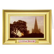 St ANdrew"s cathedral Singapore at sunset Card