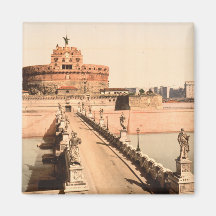 St Angelo Castle and Bridge, Rome, Lazio Italy Fridge Magnets