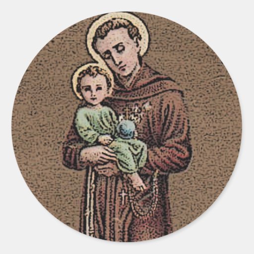 St. Anthony Pray For Us Classic Round Sticker | Zazzle