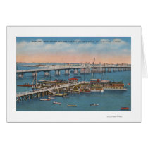 St. Augustine, FL - View of Bridge of Lions Greeting Card
