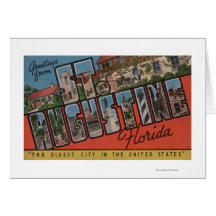 St. Augustine, Florida - Large Letter Scenes 2 Cards