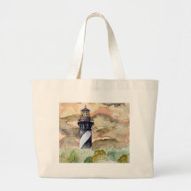 St Augustine Florida lighthouse painting Canvas Bag