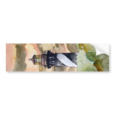 St Augustine Florida lighthouse painting Bumper Sticker by dereklovessheila