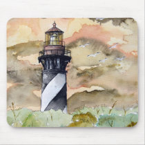St Augustine Florida lighthouse painting Mousepads