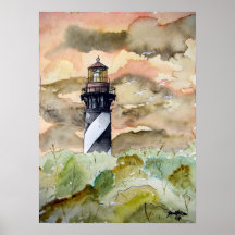 St Augustine Florida lighthouse painting Posters